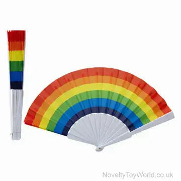 Rainbow Paper & Plastic Fancy Dress Hand Fan