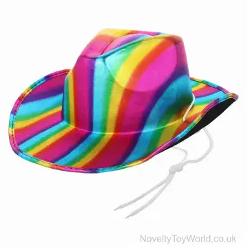 Rainbow Pride Cowboy Hat with Shiny Finish - Adult Size