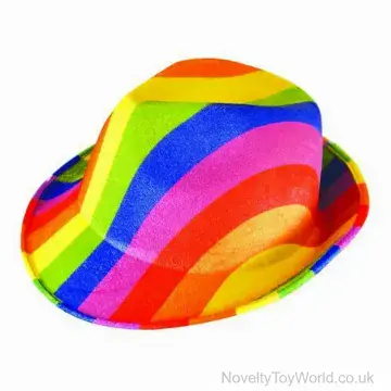 Rainbow Pride Felt Trilby Party Hat - Adult
