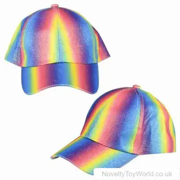 Rainbow Pride Glitter Baseball Cap Hat - Adult