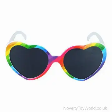 Rainbow Pride Heart Shaped Sunglasses - Adult