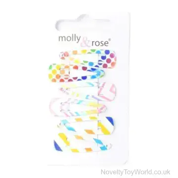 Rainbow Print Sleepies Hair Clips - Pack of 6