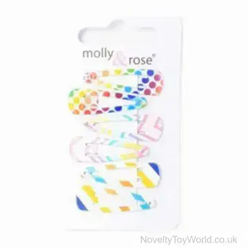 Rainbow Print Sleepies Hair Clips - Pack of 6
