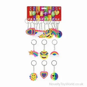 Rainbow Themed 2D PVC Rubber Keyring (5cm)