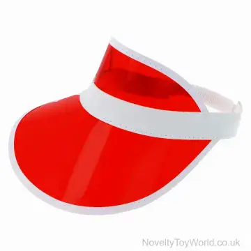 Red Clear Novelty Golf or Poker Visor - Adult