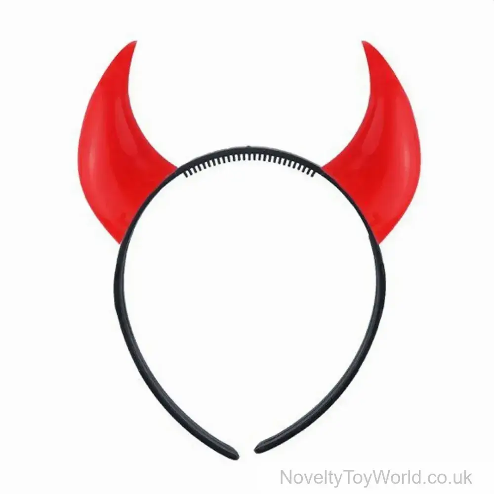 Red Devil Horns Fancy Dress Headband - Adult | Bulk Novelty Headwear