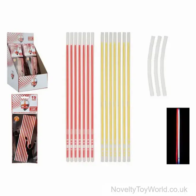 Wholesale | Red & White Glow Sticks - Pack of 15