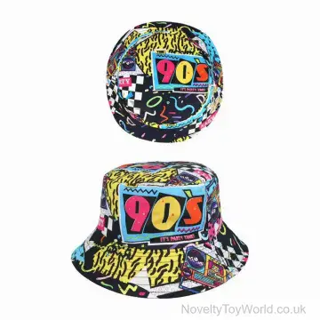 Retro 90's Party Time Bucket Hat - Adult Size