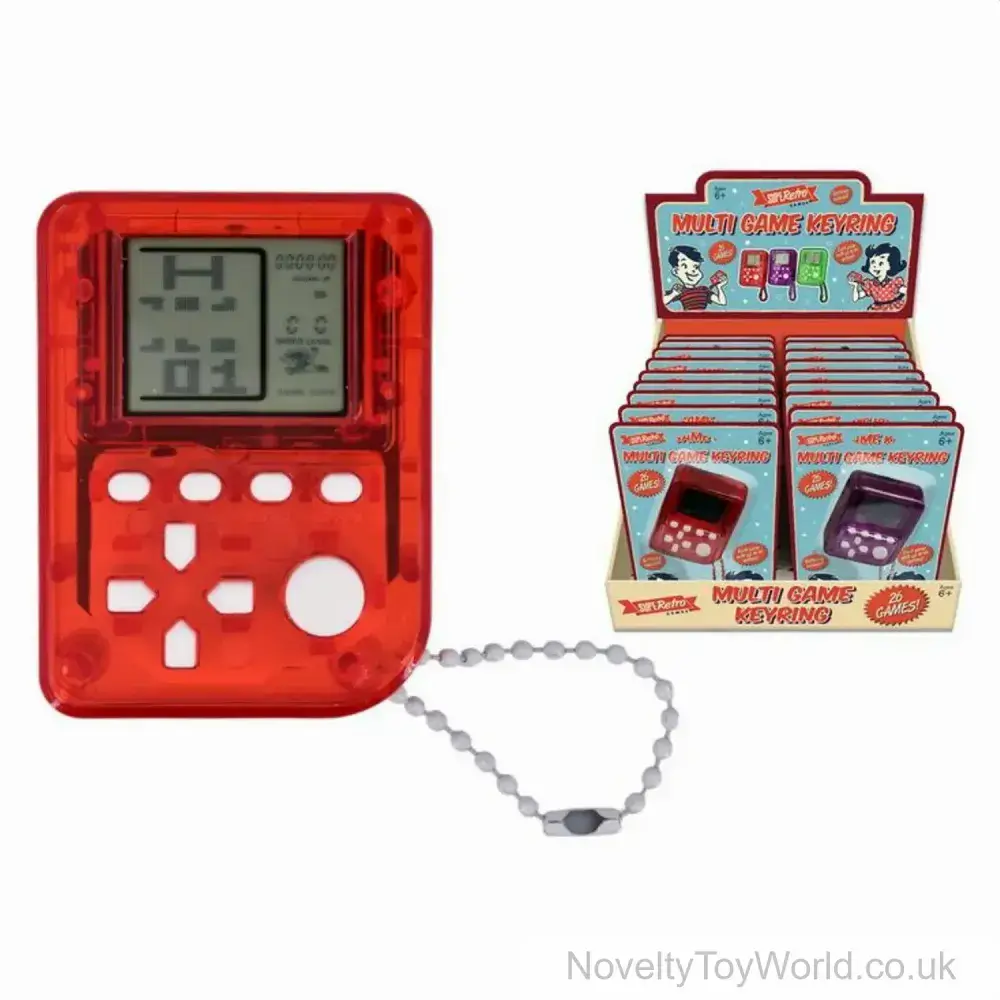 Retro Electronic Game Keyring - 26 Games Included | Wholesale Toys UK