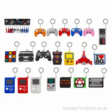 Retro Gaming & Arcade Themed Keyring - 19 Assorted