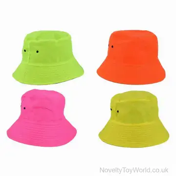 Reversible Bucket Hat For Men - Neon Red, Green, Yellow, Pink