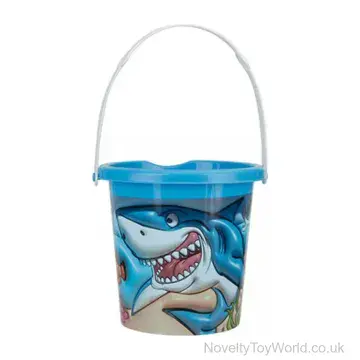 Round Beach Bucket For Boys - Shark & Dino (19cm)
