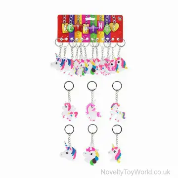 Rubber Rainbow Unicorn Keyring (5cm)