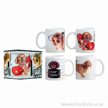 Sausage Dachshund Dog Mug in Box - 4 Assorted (11oz)