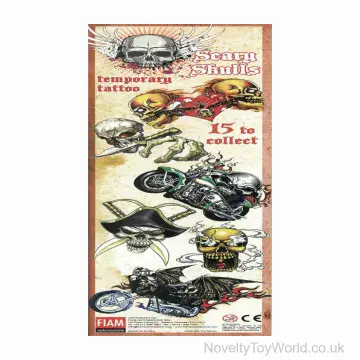 Scary Skulls Flat Pack Vending Tattoos