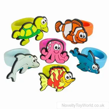Sea Creatures Novelty Rubber Rings - Bulk Jewellery