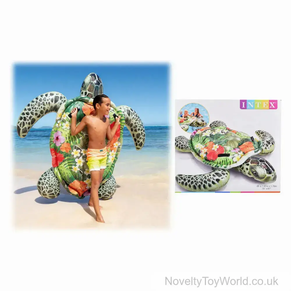Sea Turtle Inflatable Ride-On Pool Toy - Intex (190cm x 170cm) | Bulk ...