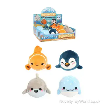Sealife Plush Covered Bouncy Ball (6.8cm)
