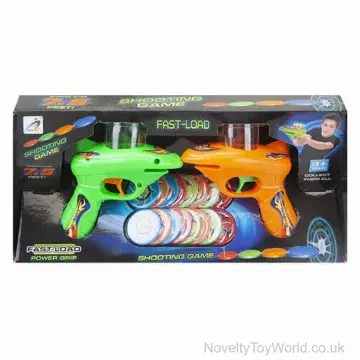 Set of 2 Space Shooter Guns With 16 Foam Discs