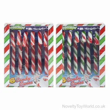 Set of 6 Candy Cane Sweets In Box - Peppermint Flavour