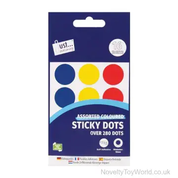 Set of Coloured Sticky Dot Stickers - 1.9cm