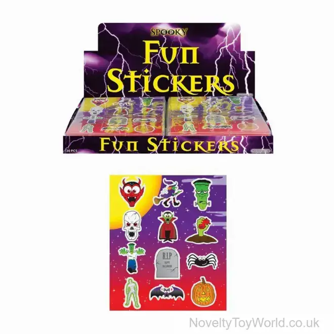 Sheet of Spooky Halloween Kid's Stickers (10cm x 11.5cm) | Bulk Buy