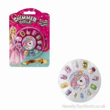 Shimmer Girlz Press on Fashion Nails - 12 Piece Set