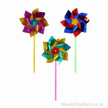 Shiny Holographic Beach Windmill for Kids (30cm)
