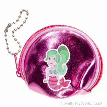 Shiny Mini Mermaid Coin Purse With Zip & Chain (7cm)