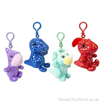 Shiny Plush Dino Toy Baby Bag Clip (12cm)