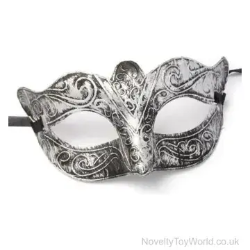 Silver Plastic Fancy Dress Masquerade Mask