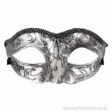 Silver Venetian Fancy Dress Masquerade Mask