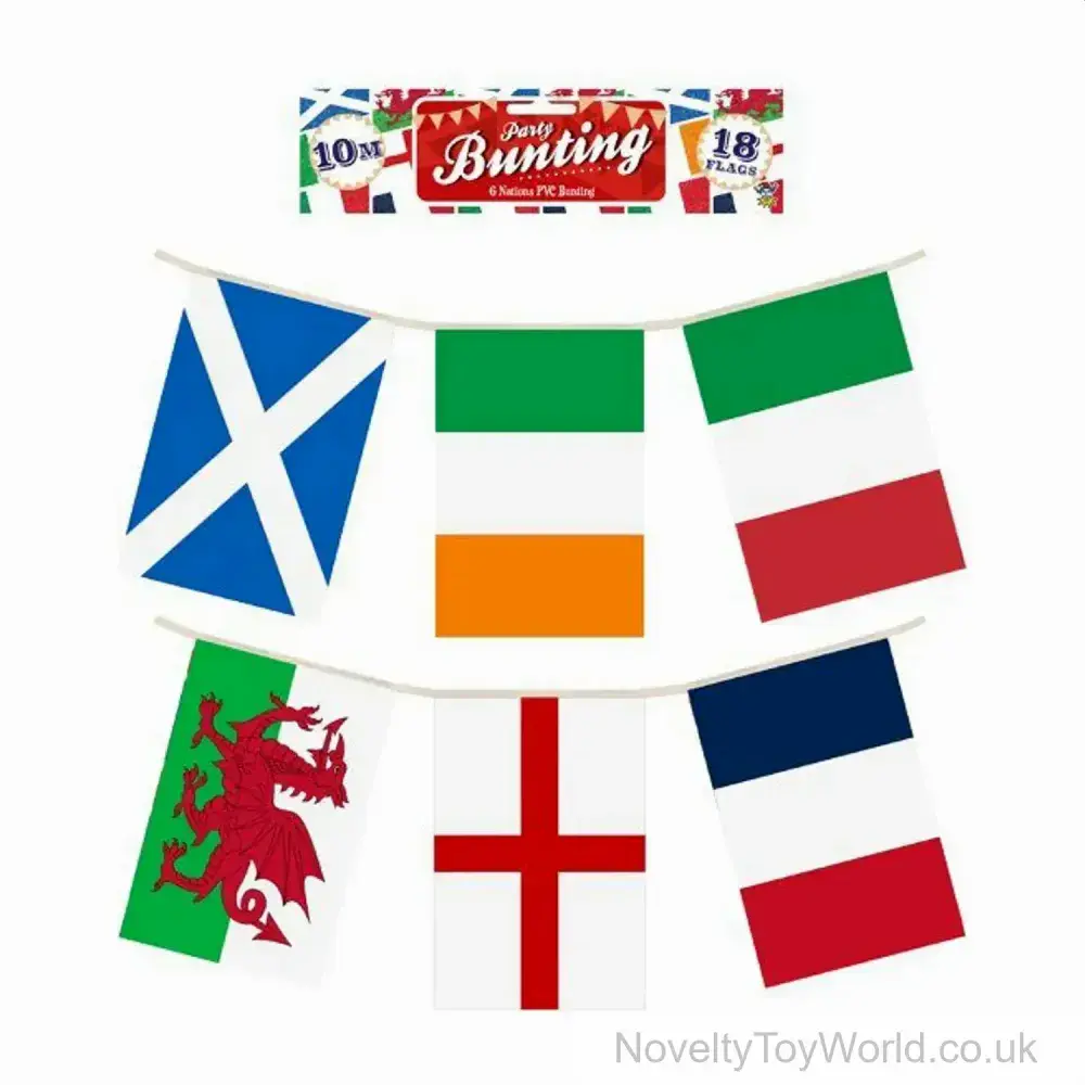 Six Nations Rugby Flag Bunting (10M) | Wholesale Flags UK