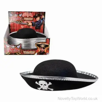 Skull & Crossbones Pirate Hat with White Brim - Child