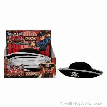 Skull & Crossbones Pirate Hat with White Brim - Child