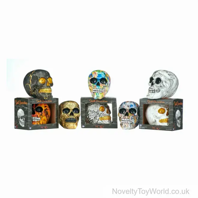 Skull Decoration Ornaments Assortment  | Bulk Halloween Novelties