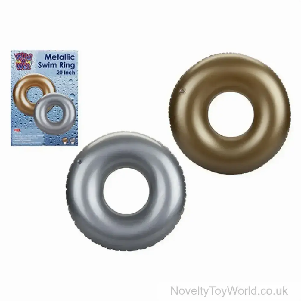Small Gold & Silver Metallic Swim Rings (50cm) | Wholesale Pool Toys