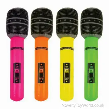 Small Inflatable Microphones - Bright Neon (25cm)
