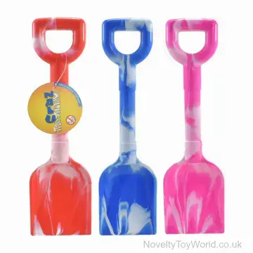 Small Plastic Beach Spades Marble Design (25cm)