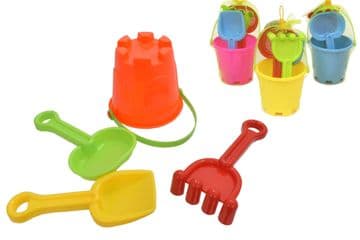 Small Round Sand Castle Bucket Set - 4 Piece (11.5cm)