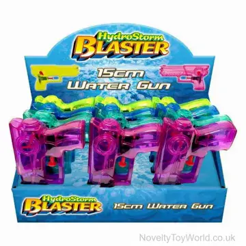 Small Water Pistol Gun - Assorted Transparent Colours (15cm)