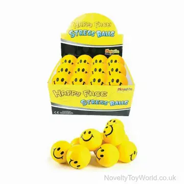 Smile Face Stress Balls - Yellow (6.5cm)