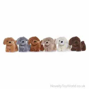 Soft Fluffy Dog Plush Toy - 23cm - 6 Assorted