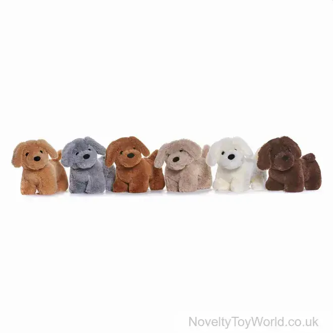 Soft Fluffy Dog Plush Toy - 23cm - 6 Assorted | Wholesale Soft Toys UK