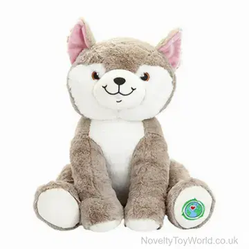 Soft Fur Husky Plush Toy - Recycled Materials (38cm)