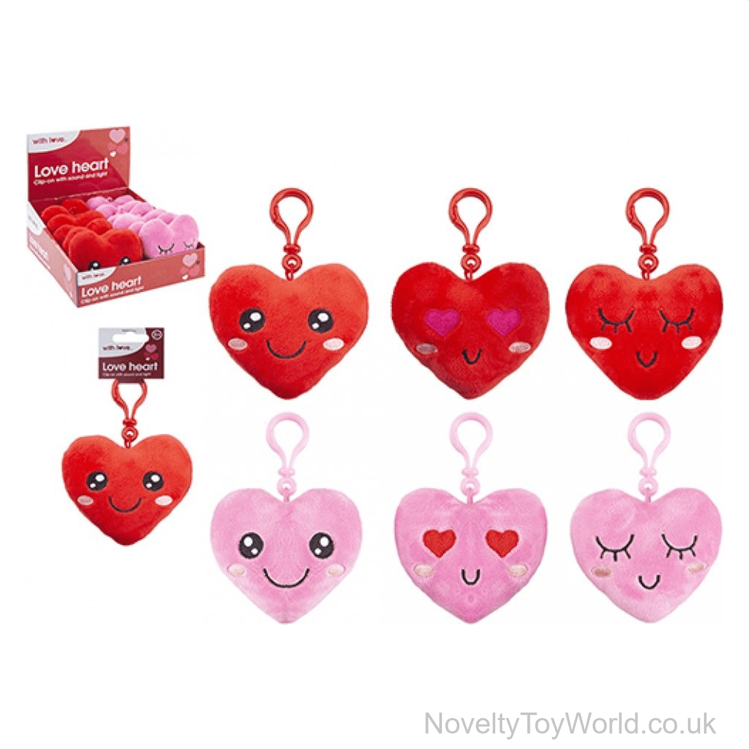 Soft Plush Light Up Love Hearts with Sound Valentine's Toy (10cm