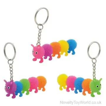 Soft Rubber Caterpillar Novelty Keyring (7cm)