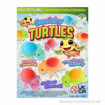 Soft Rubber Squishy Turtle - 55mm Vending Capsule