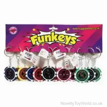 Solid Poker Chip Keyring - 4cm