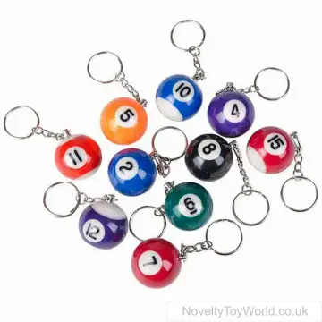 Solid Pool Ball Novelty Keyrings (3cm)